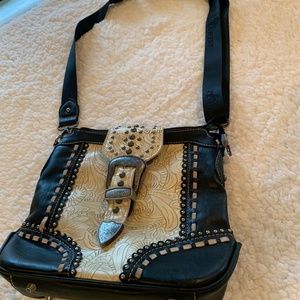 Montana West Studded Leather Western Bag